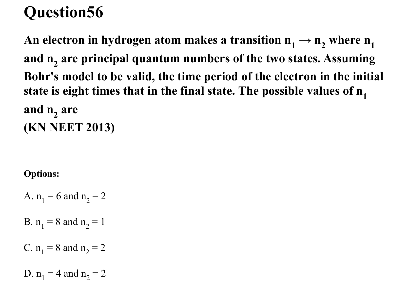 Atoms and Nuclei question 56