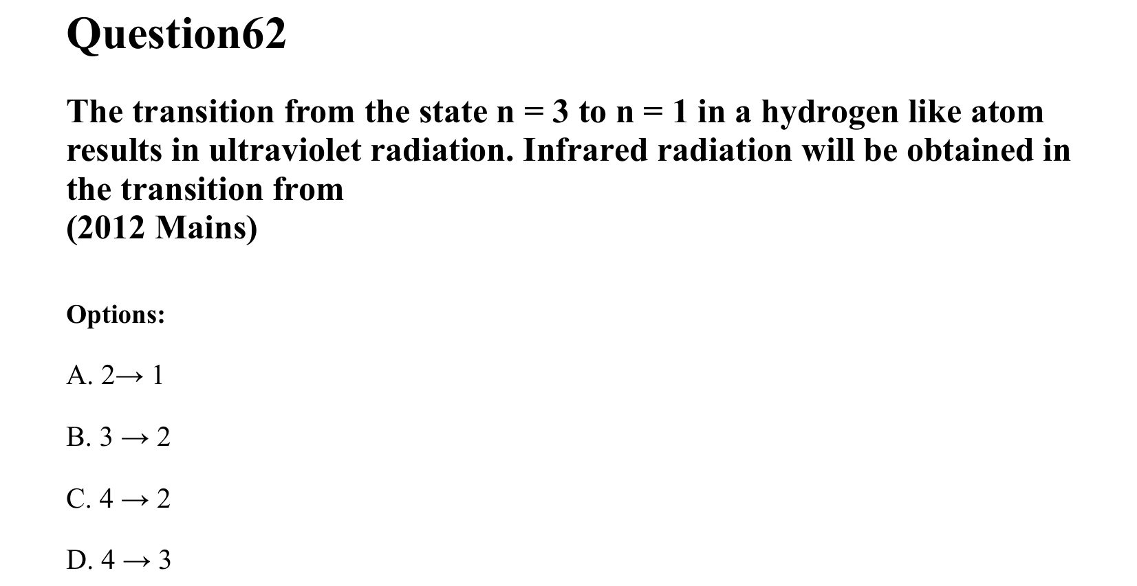 Atoms and Nuclei question 62