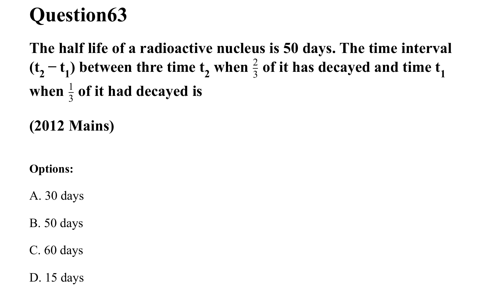 Atoms and Nuclei question 63