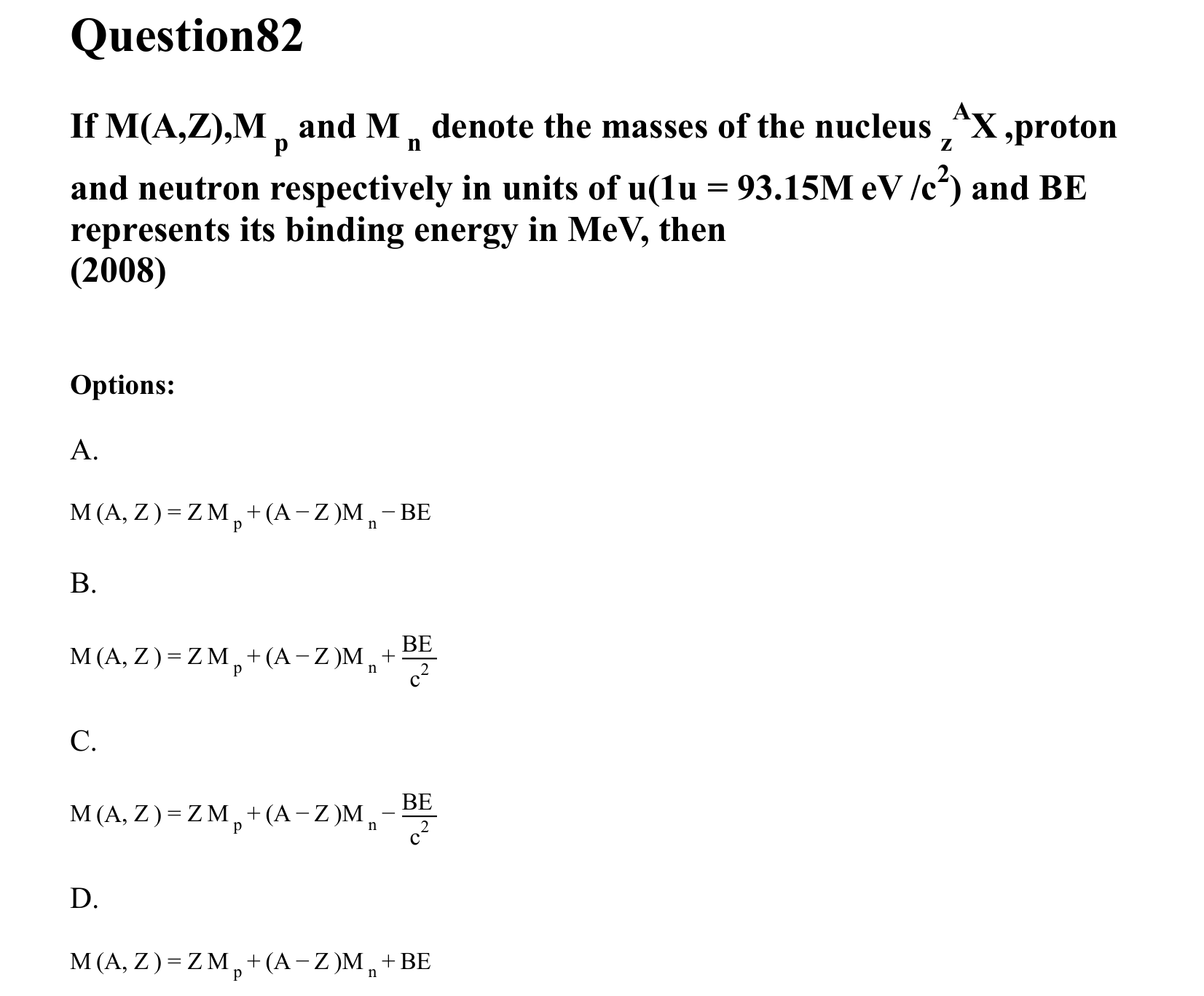 Atoms and Nuclei question 82