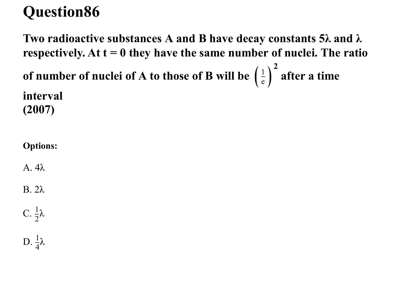 Atoms and Nuclei question 86