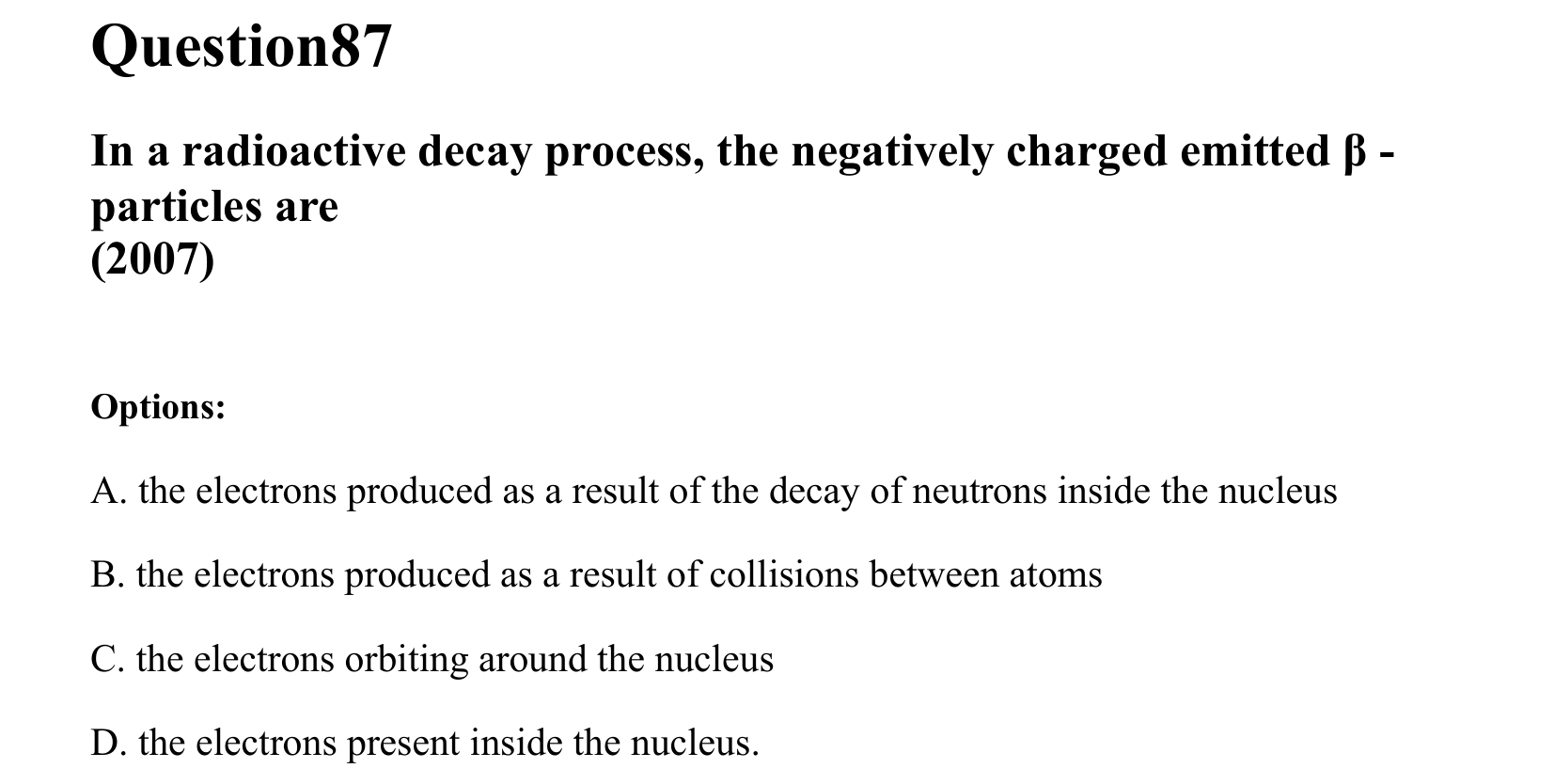 Atoms and Nuclei question 87