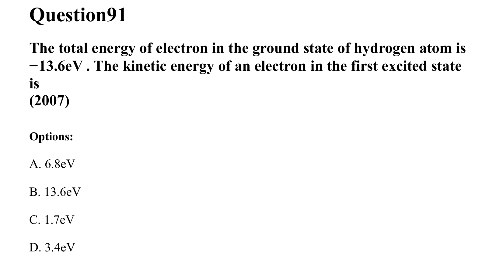 Atoms and Nuclei question 91