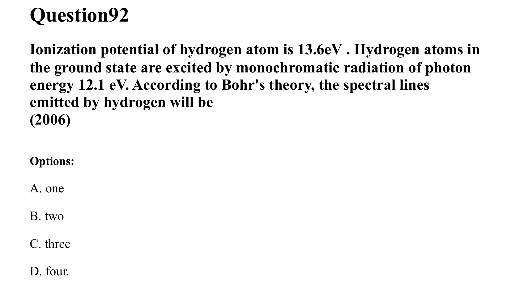 Atoms and Nuclei question 92
