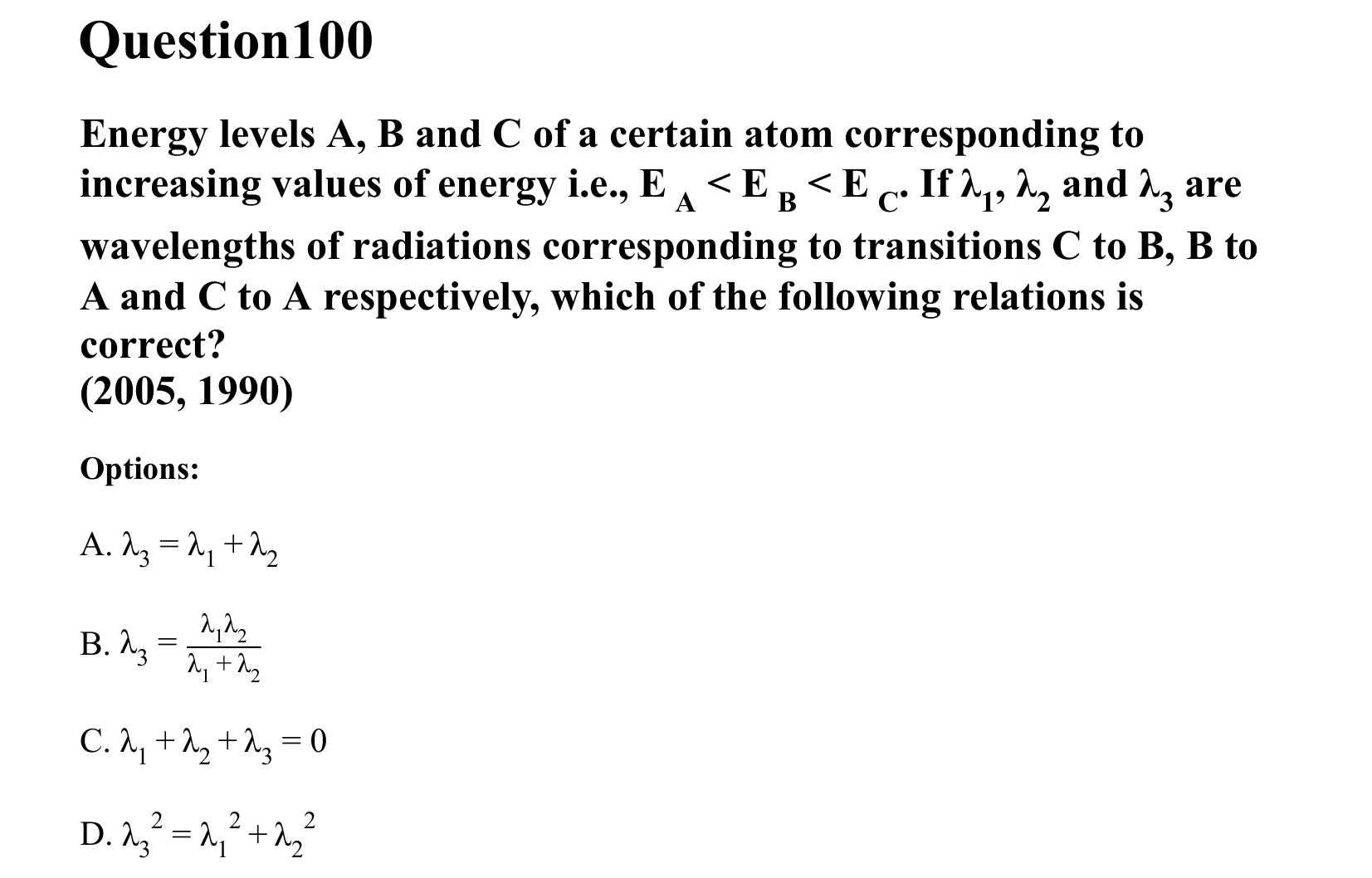Atoms and Nuclei question 100