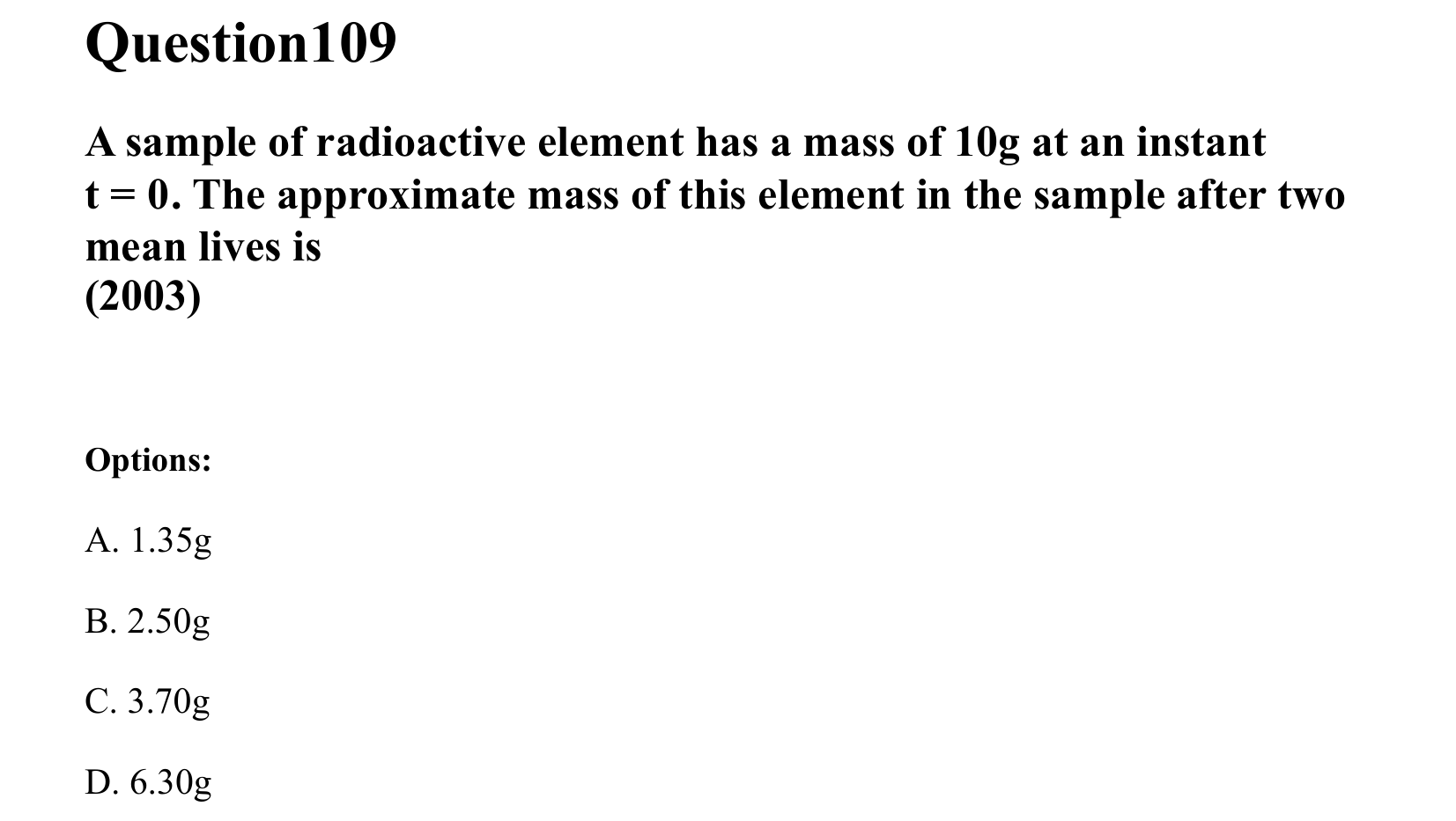 Atoms and Nuclei question 109