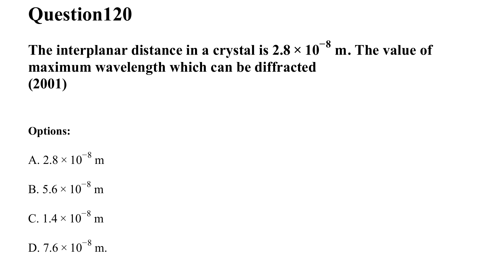 Atoms and Nuclei question 120