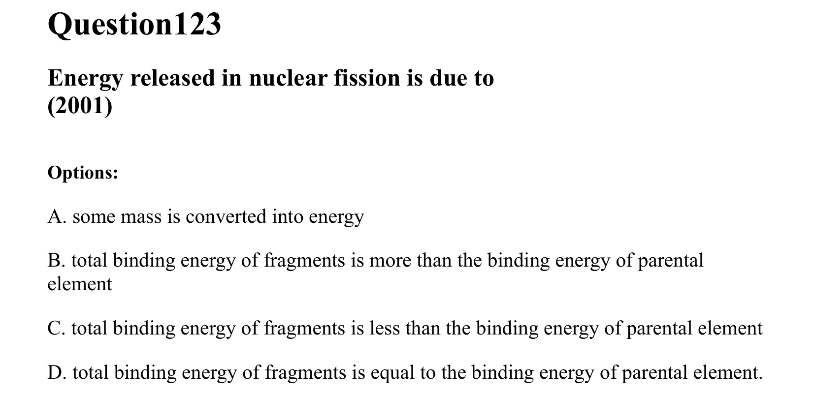 Atoms and Nuclei question 123
