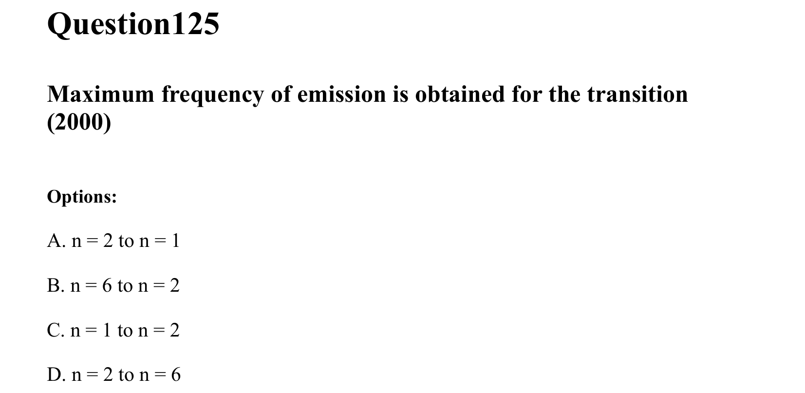 Atoms and Nuclei question 125