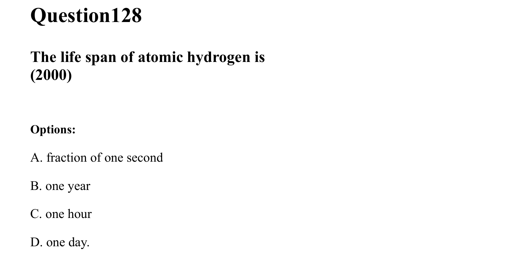 Atoms and Nuclei question 128