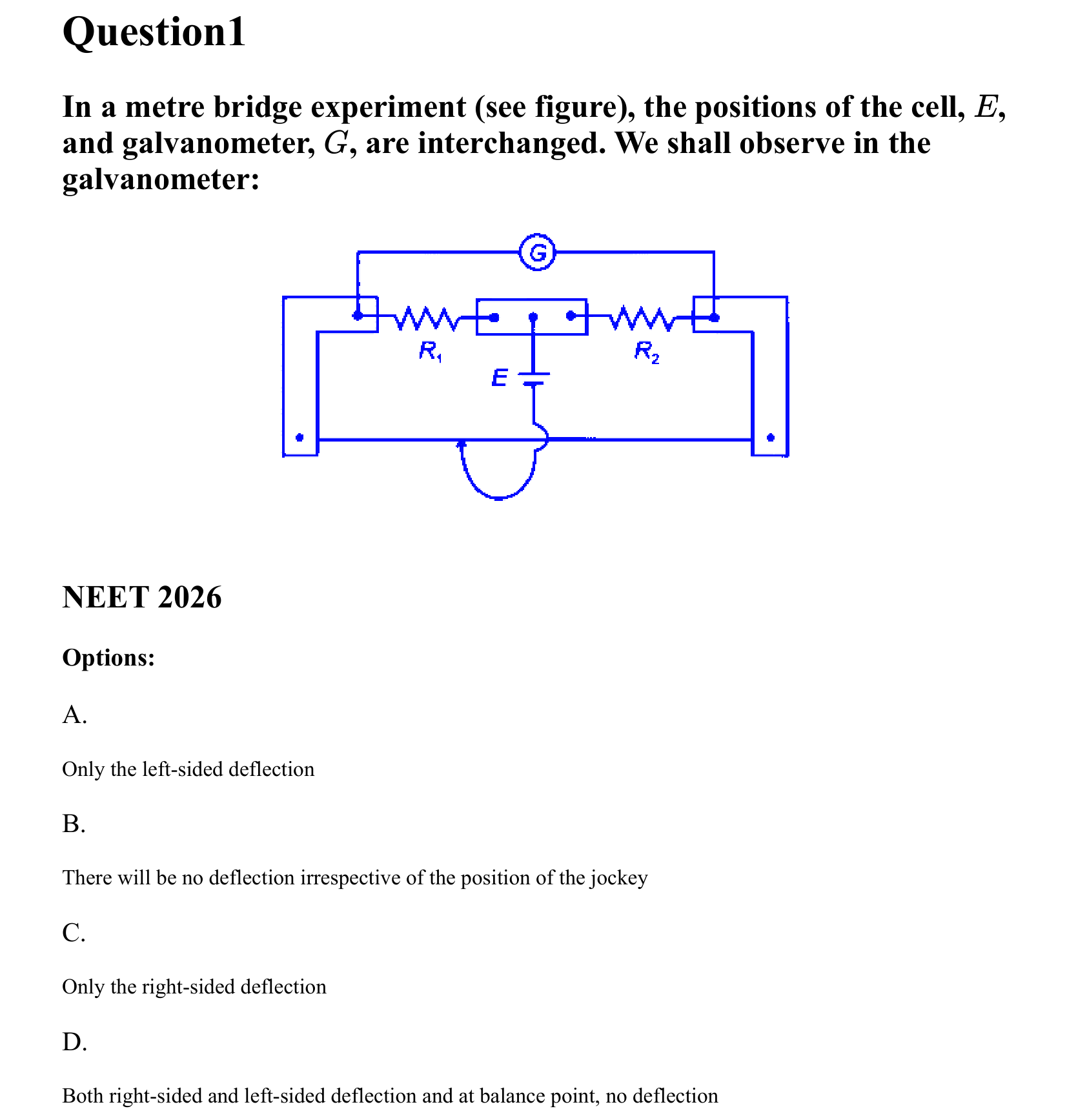 Current Electricity question 1