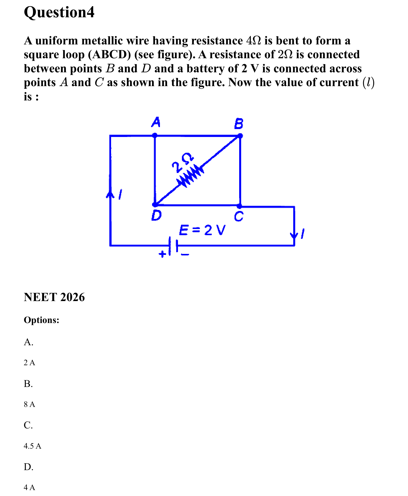 Current Electricity question 4