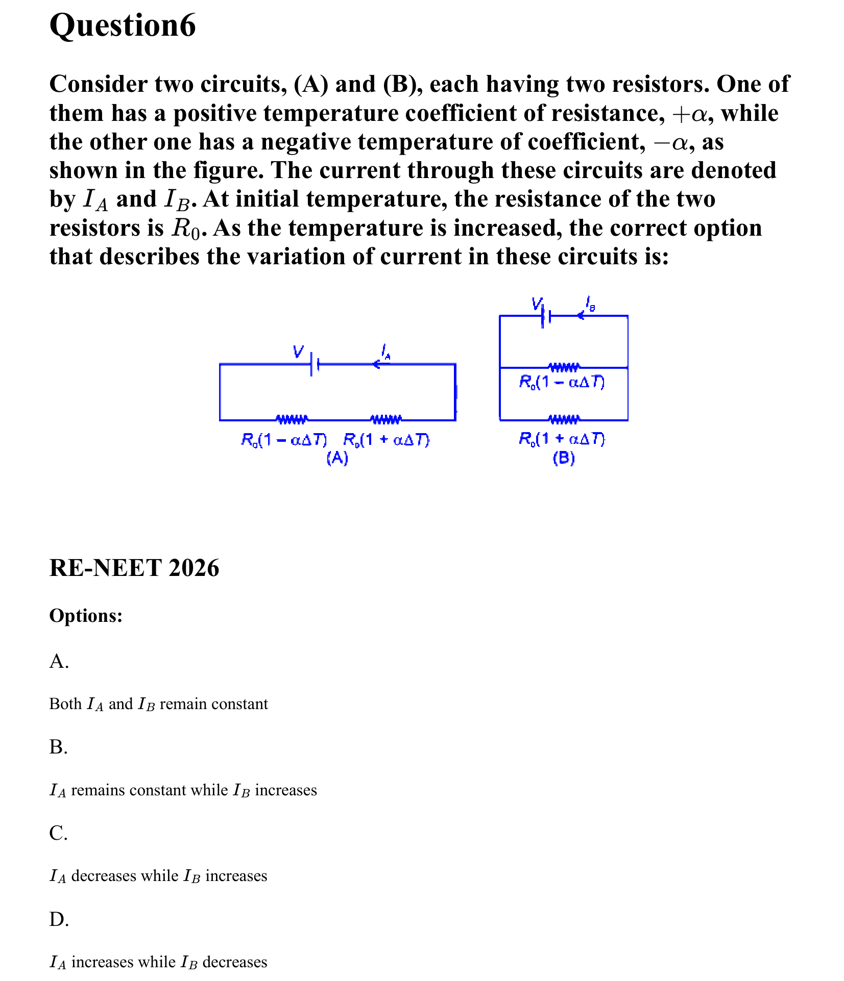 Current Electricity question 6