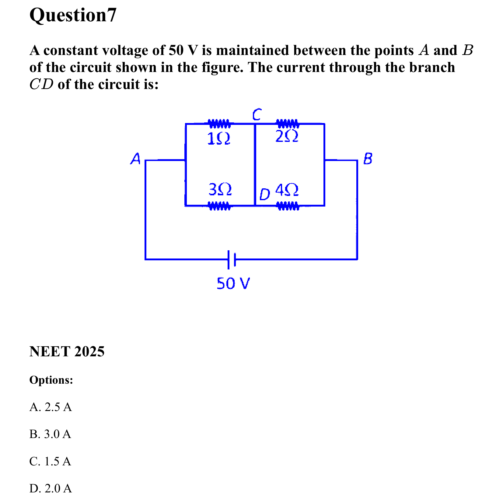 Current Electricity question 7