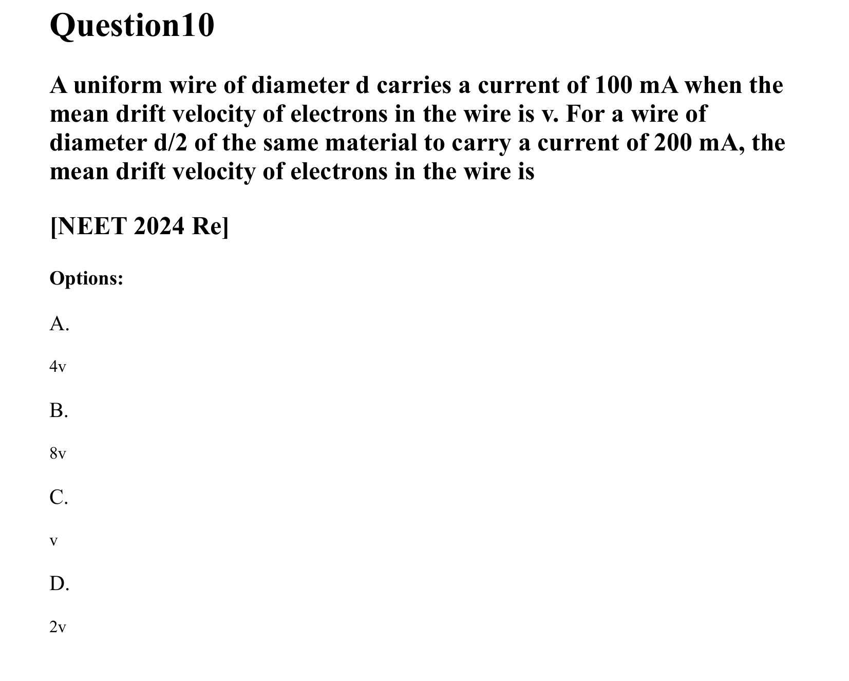 Current Electricity question 10
