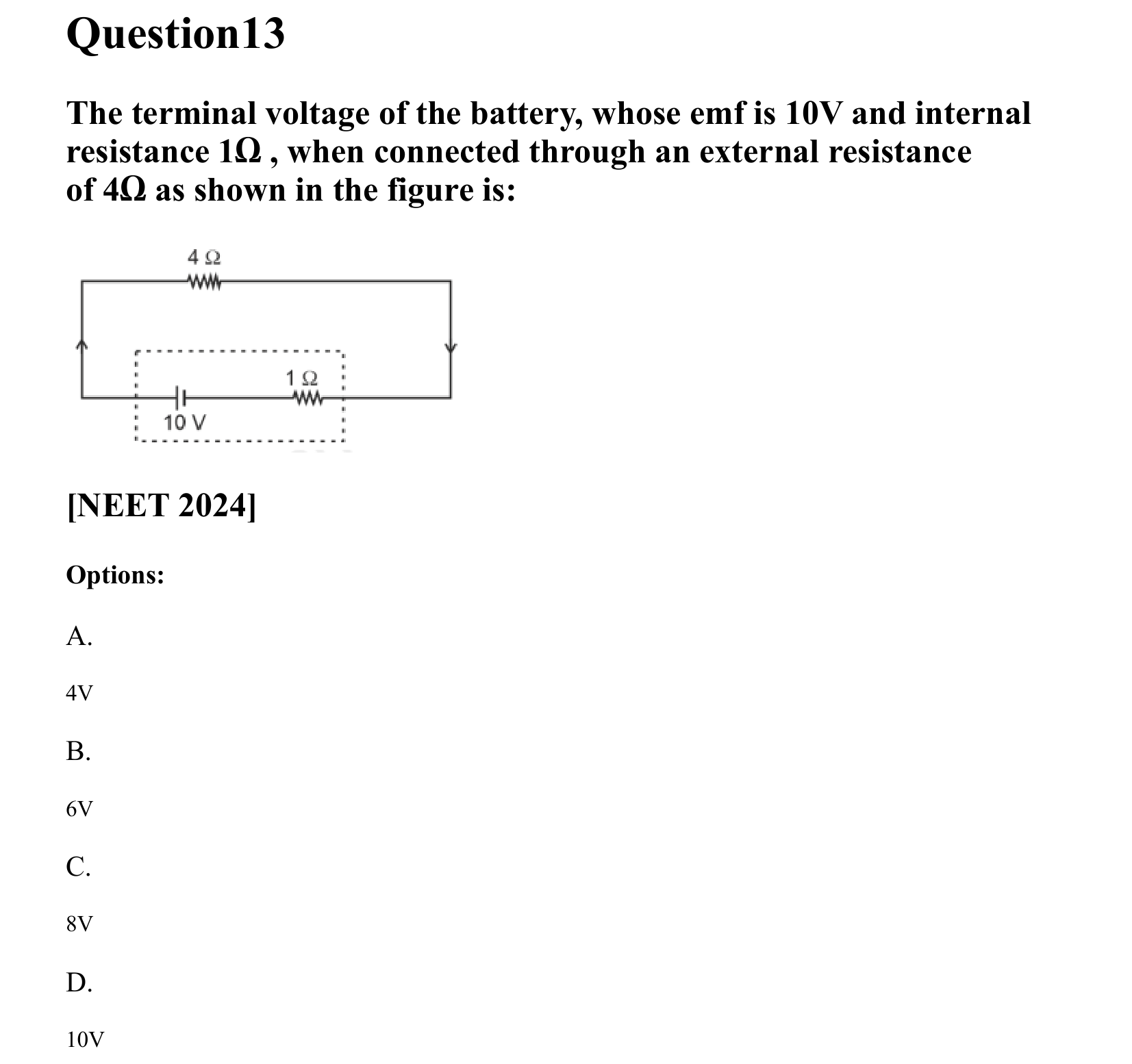 Current Electricity question 13
