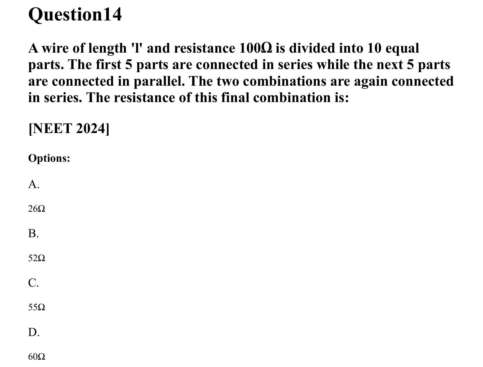 Current Electricity question 14