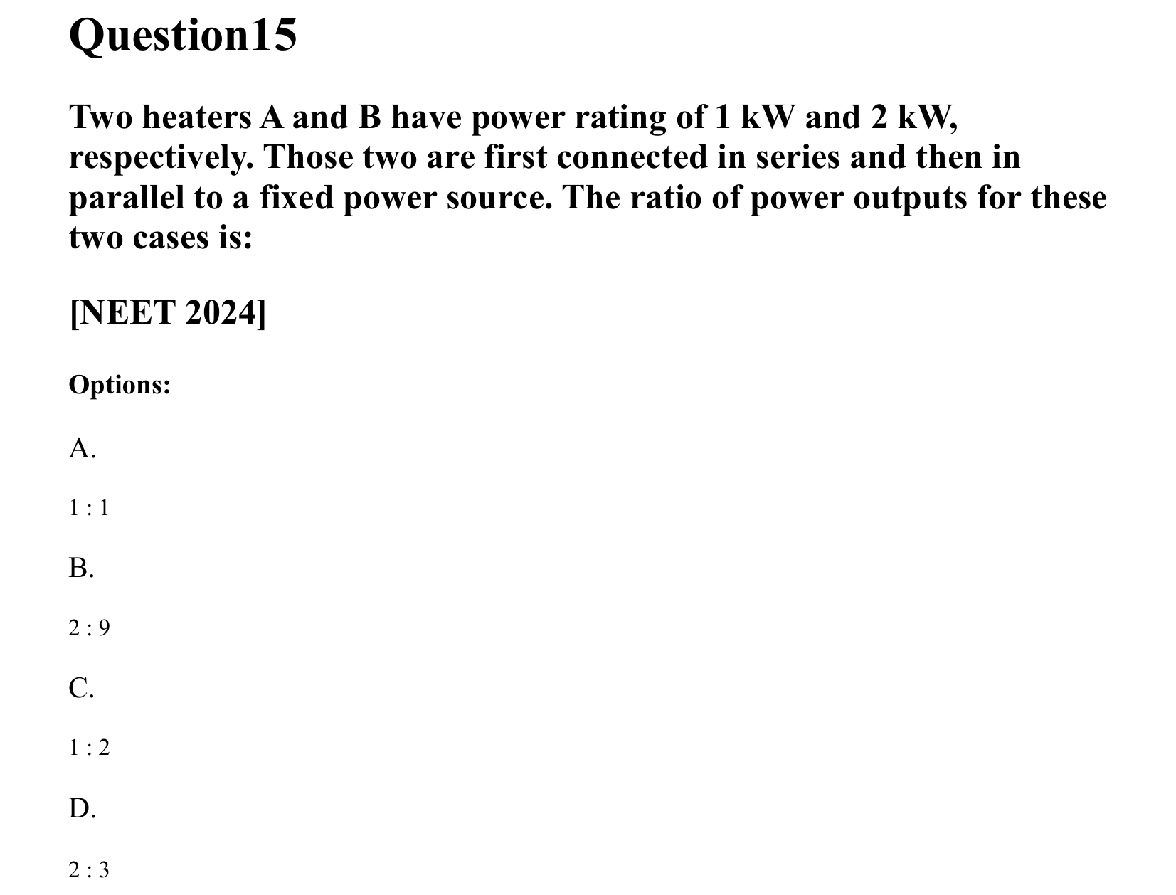 Current Electricity question 15
