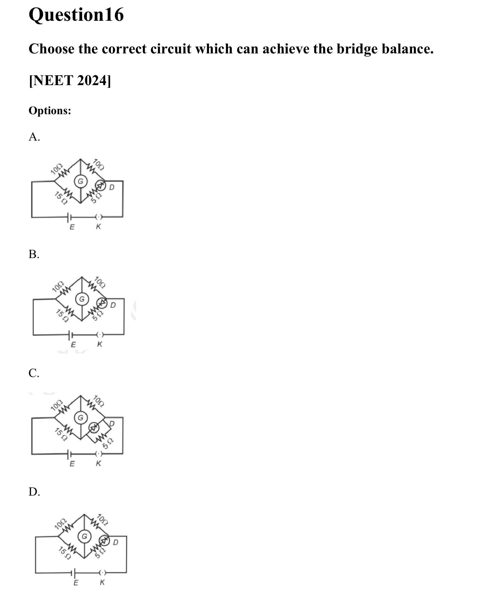 Current Electricity question 16