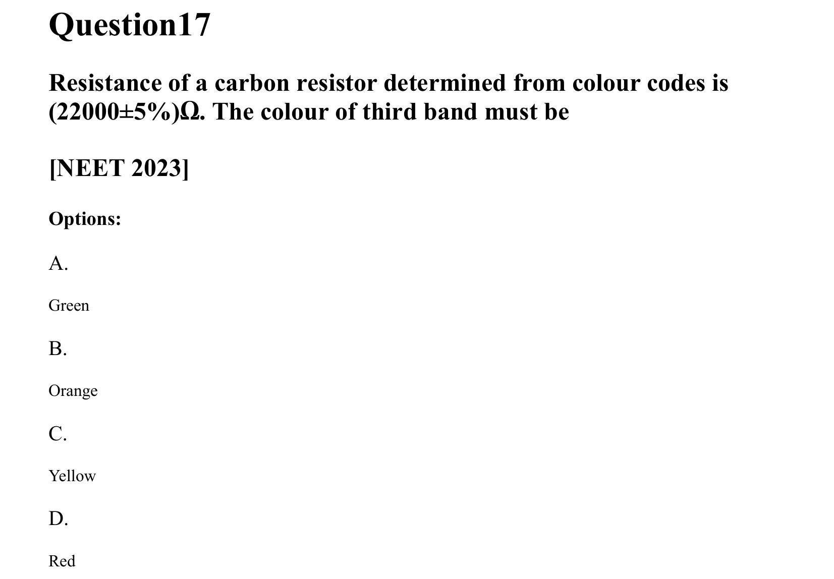 Current Electricity question 17