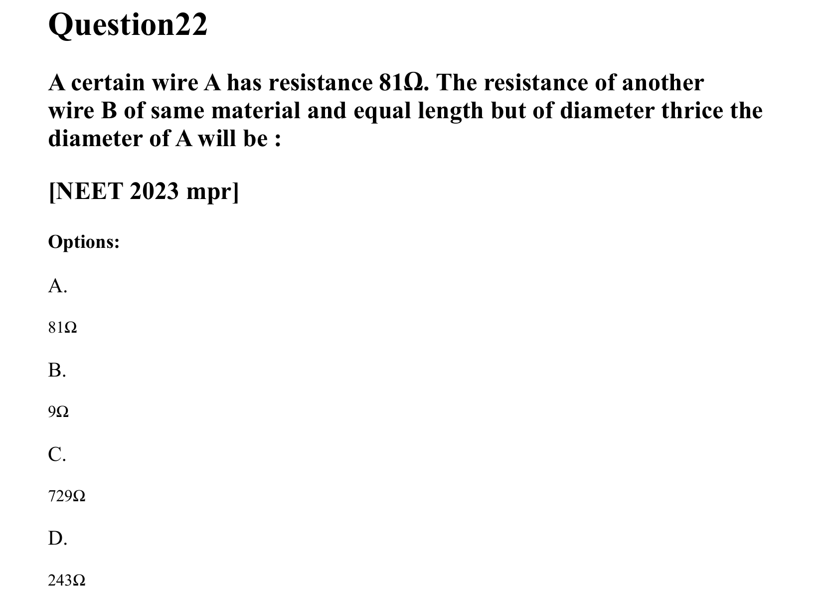 Current Electricity question 22