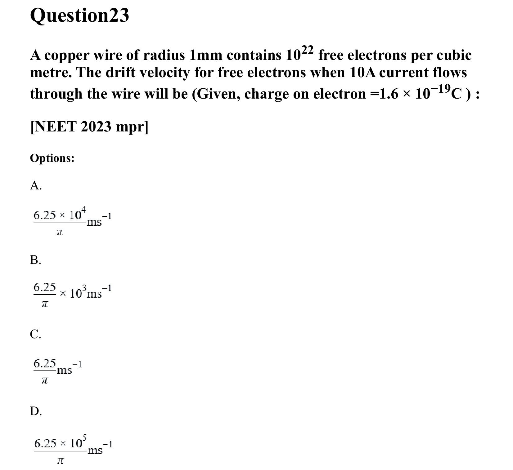 Current Electricity question 23