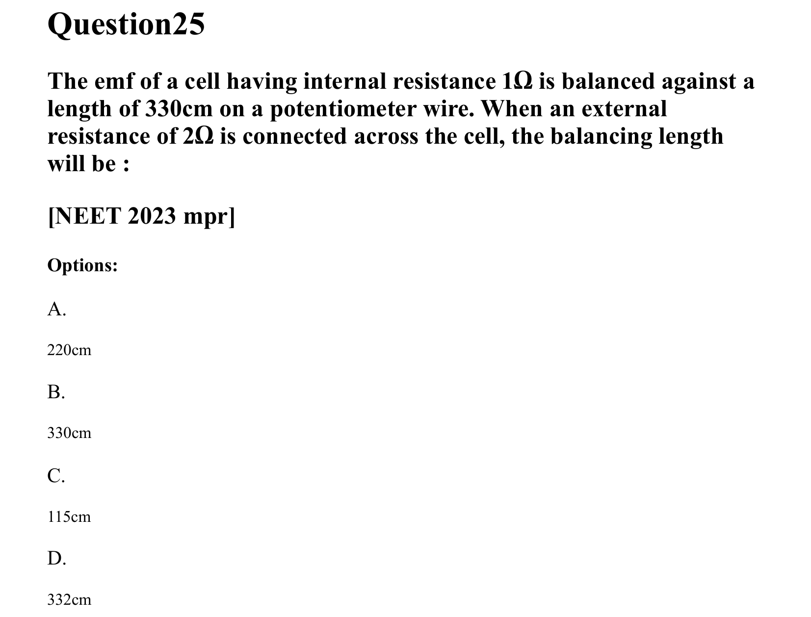 Current Electricity question 25