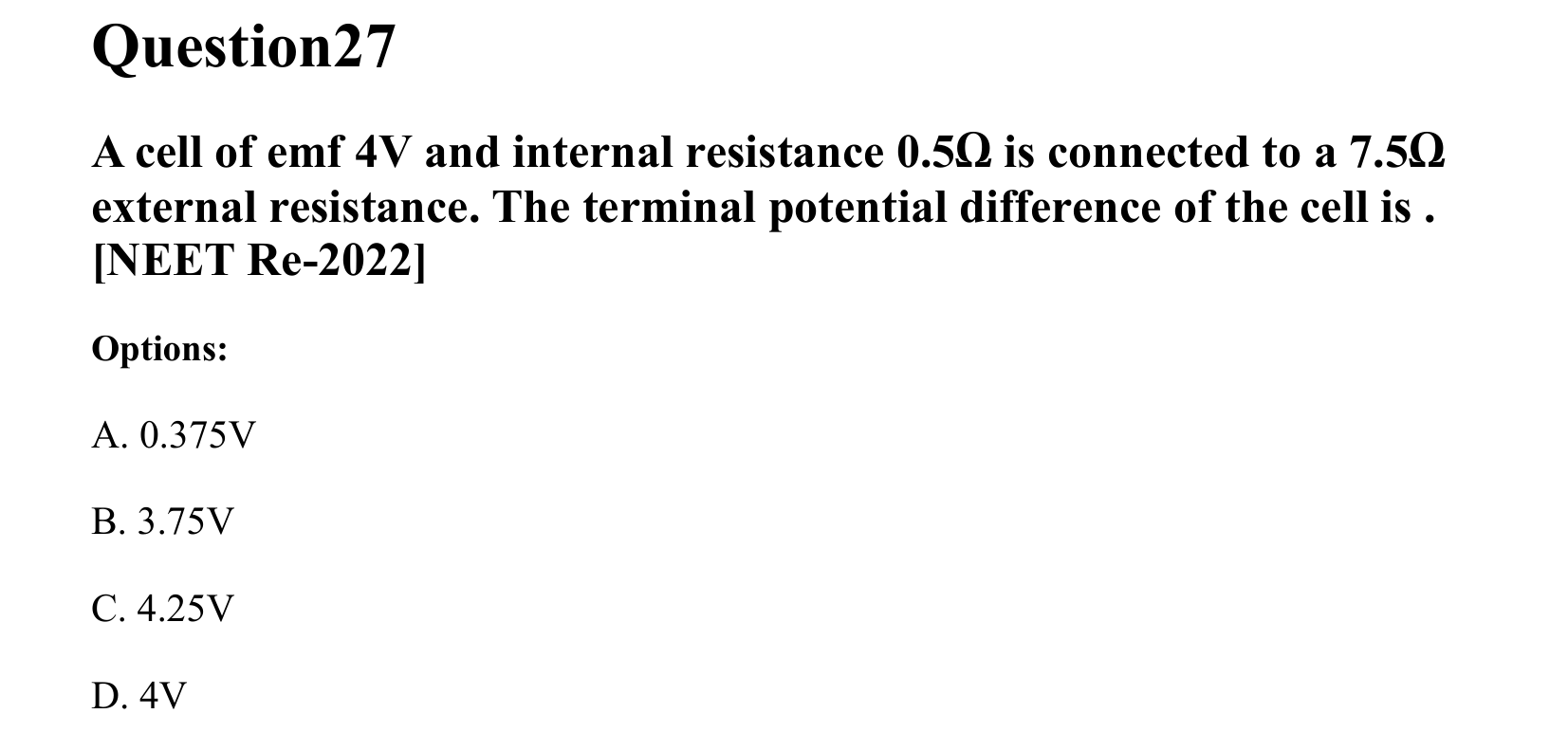 Current Electricity question 27