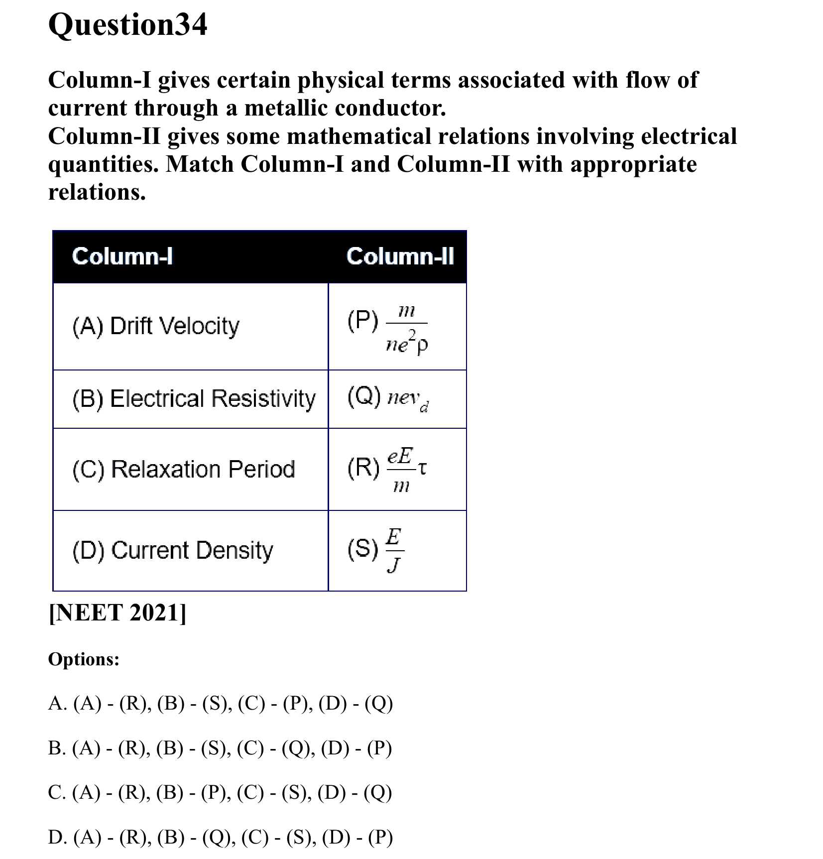 Current Electricity question 34