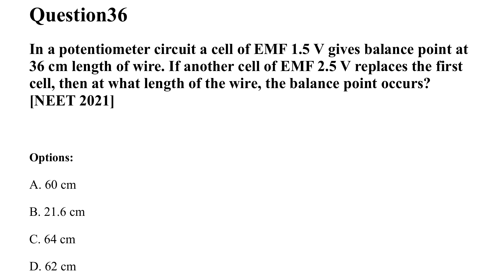 Current Electricity question 36