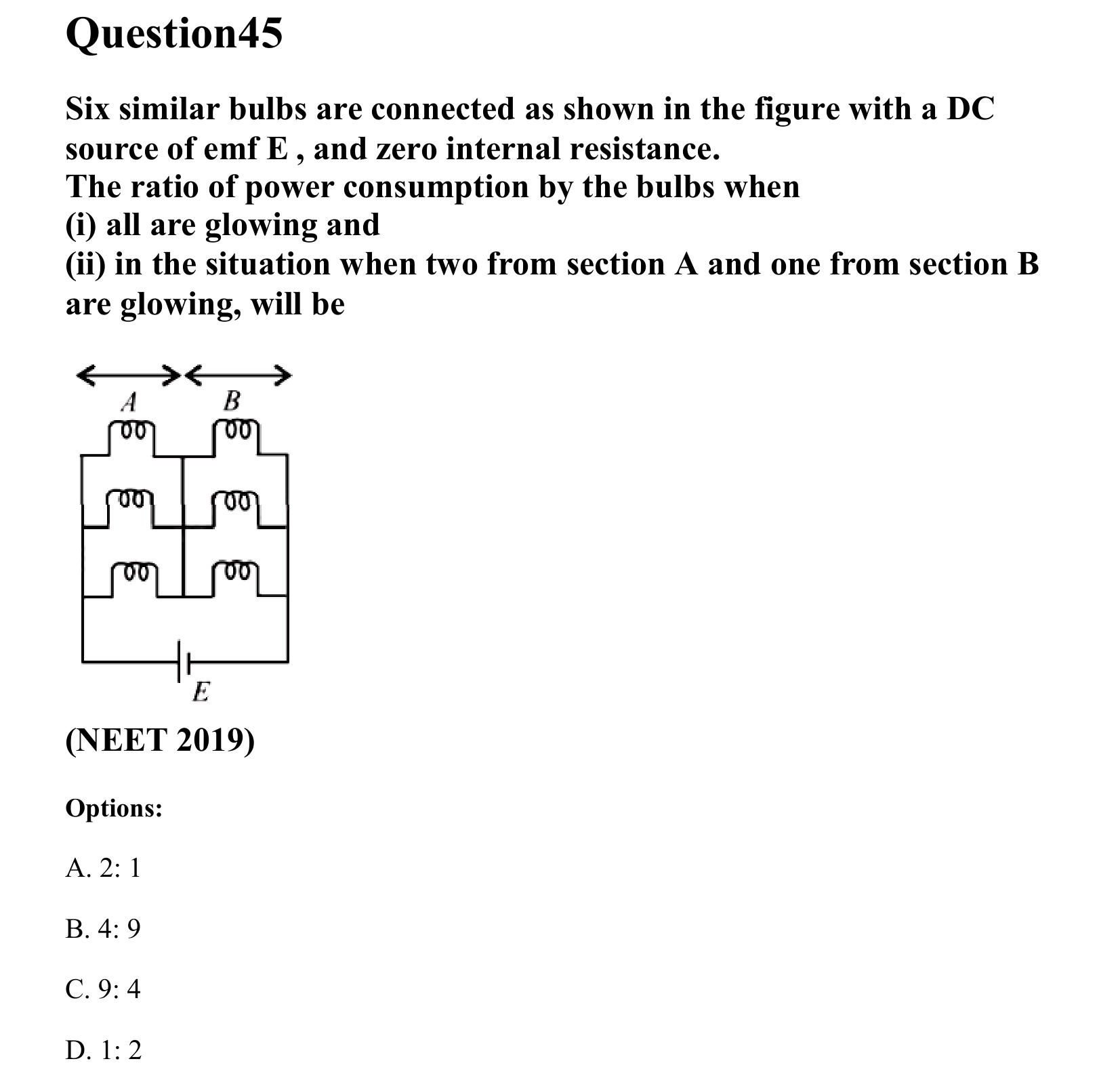 Current Electricity question 45