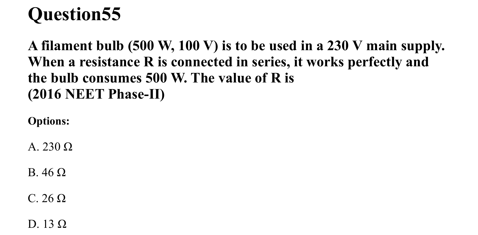 Current Electricity question 55