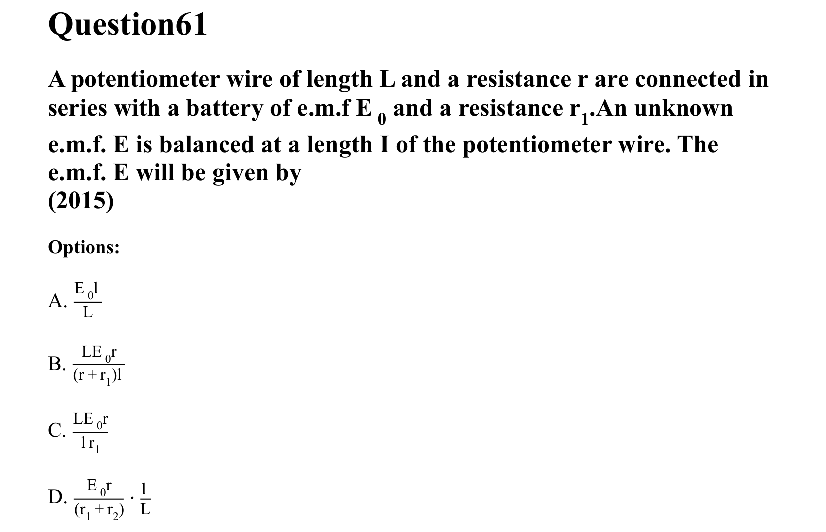 Current Electricity question 61