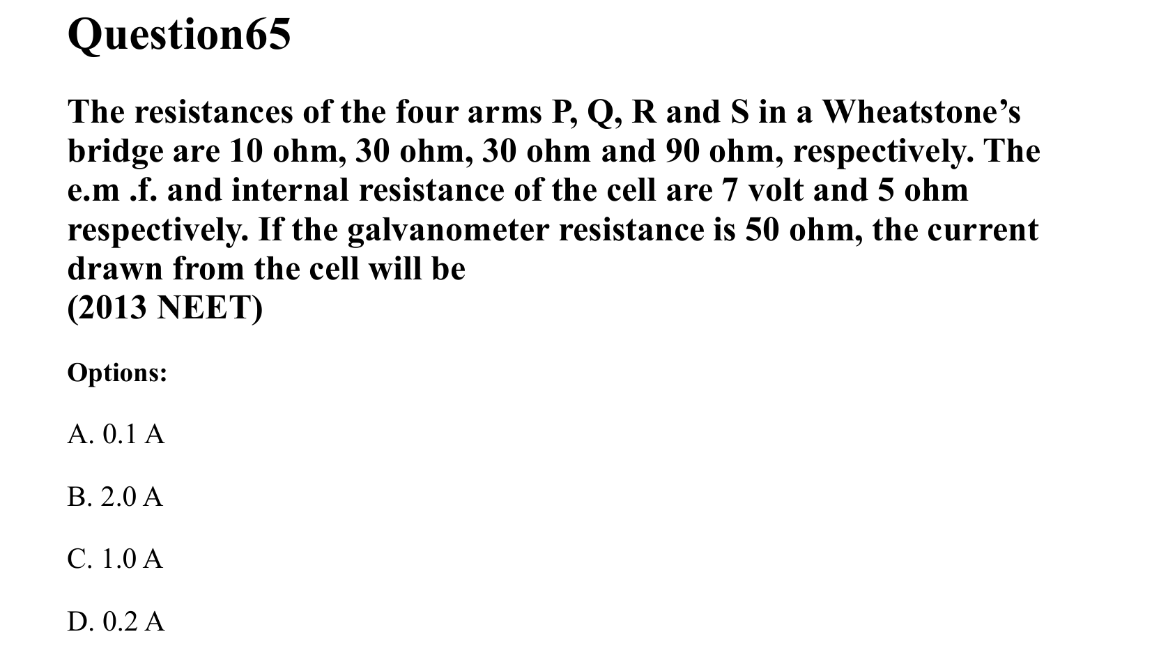 Current Electricity question 65