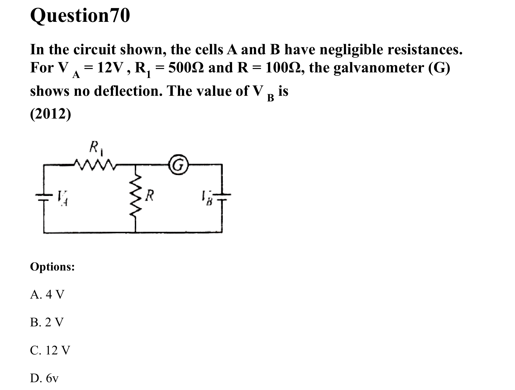 Current Electricity question 70