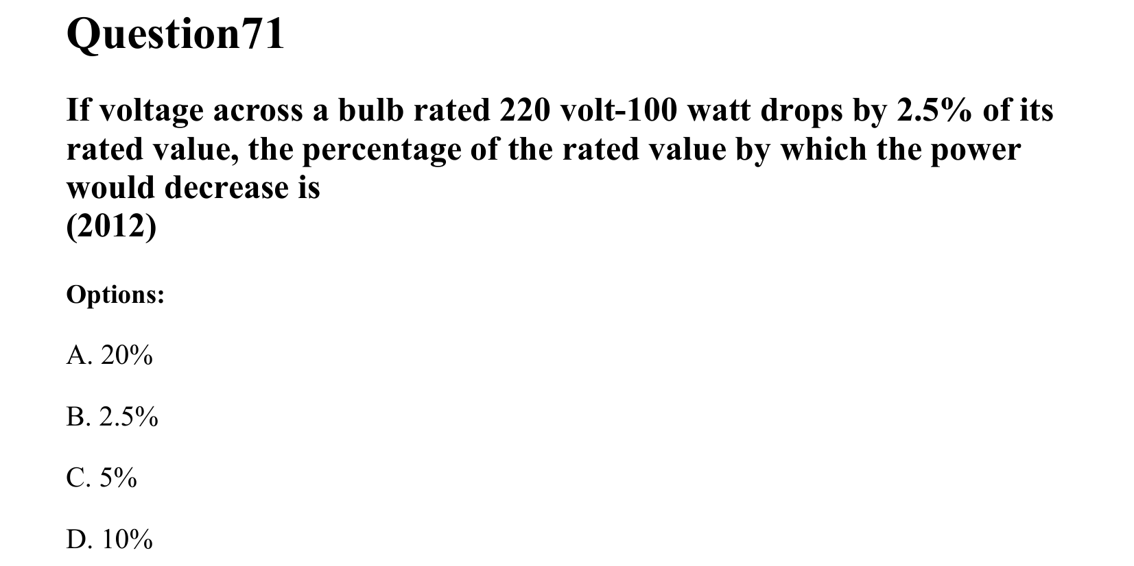 Current Electricity question 71