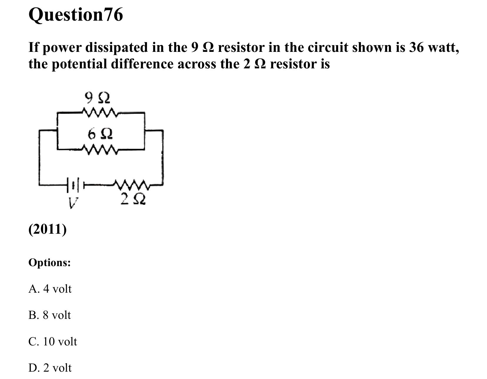Current Electricity question 76