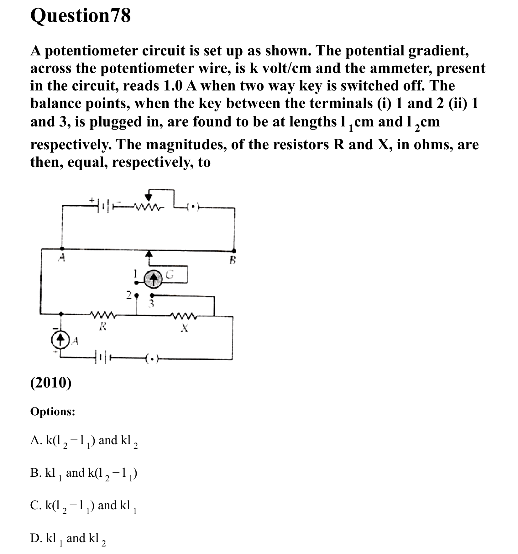 Current Electricity question 78