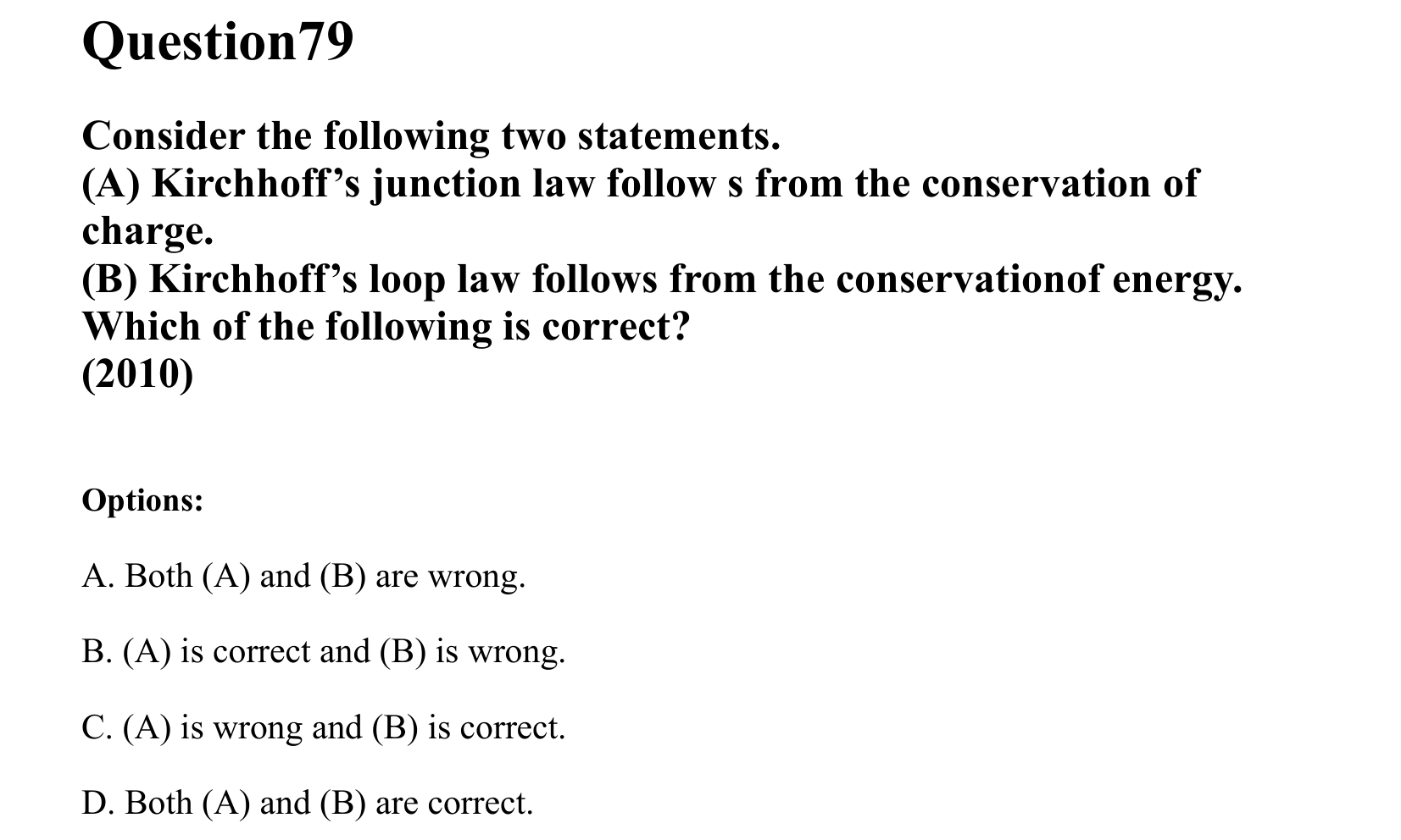 Current Electricity question 79