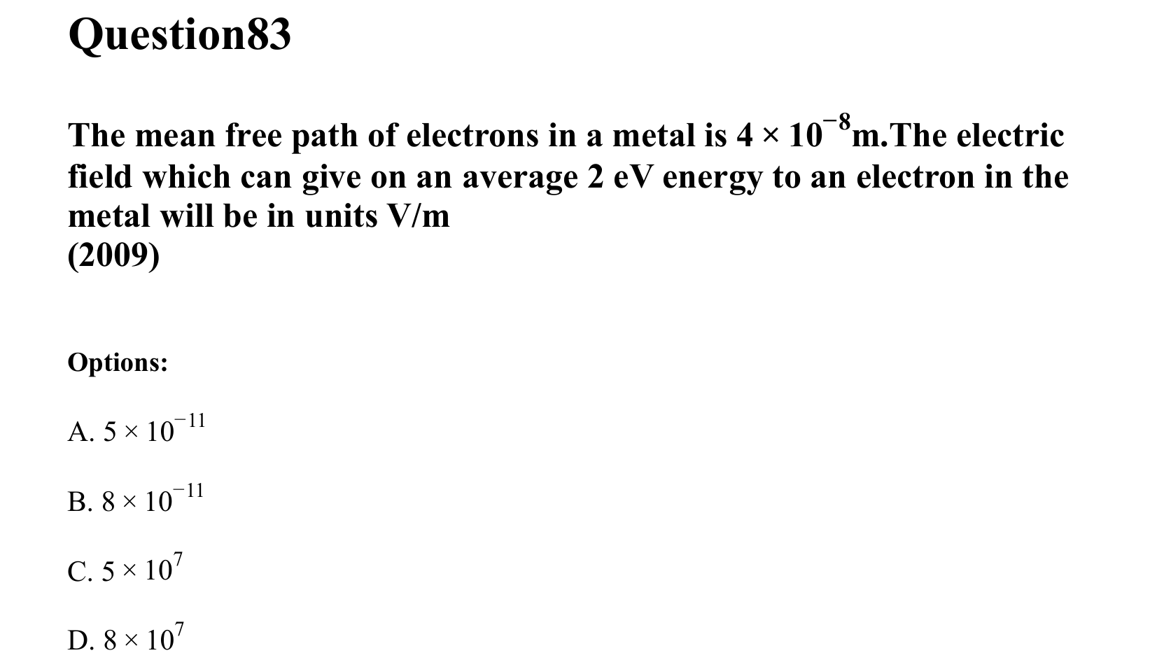 Current Electricity question 83