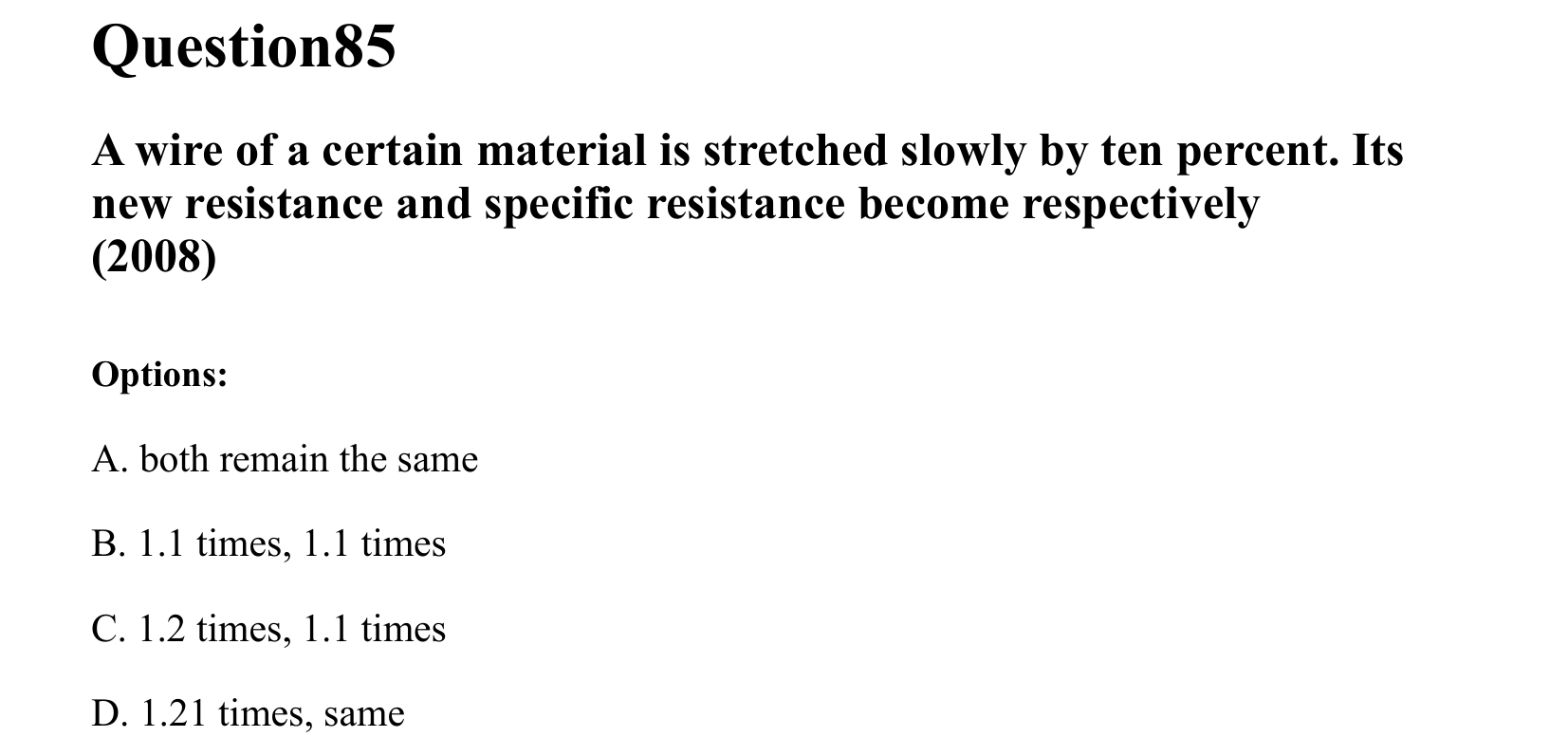 Current Electricity question 85