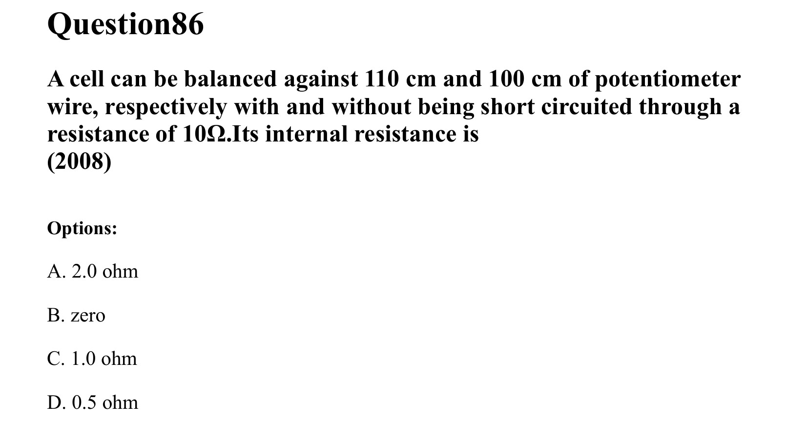Current Electricity question 86