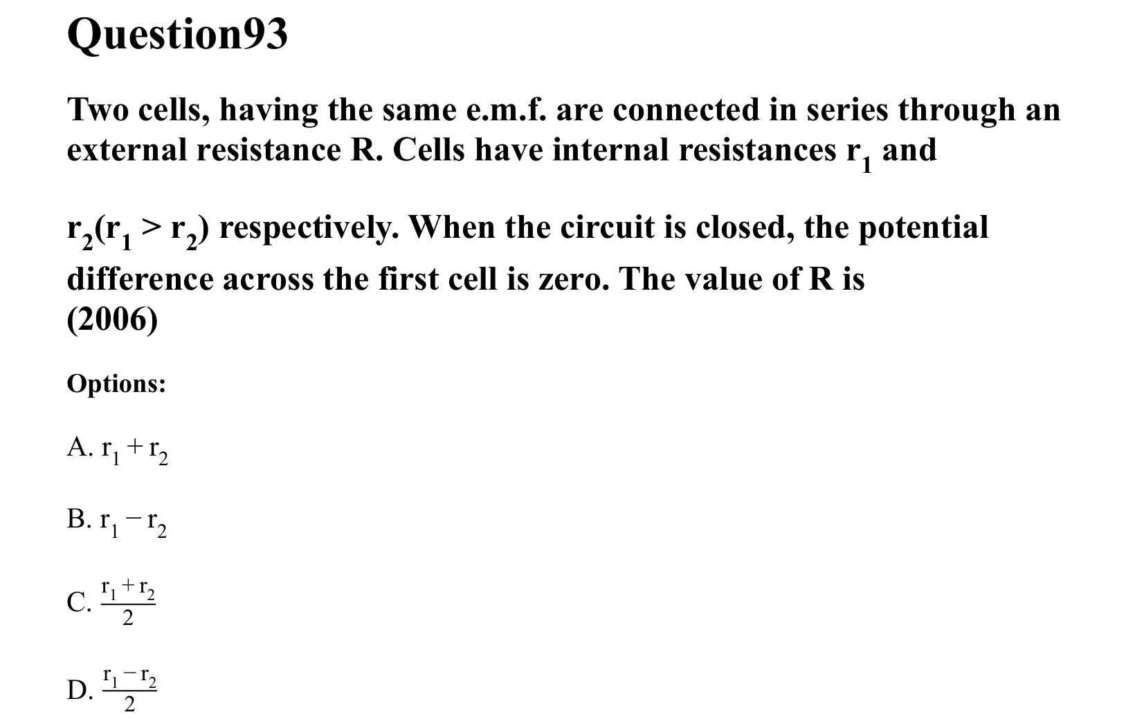Current Electricity question 93