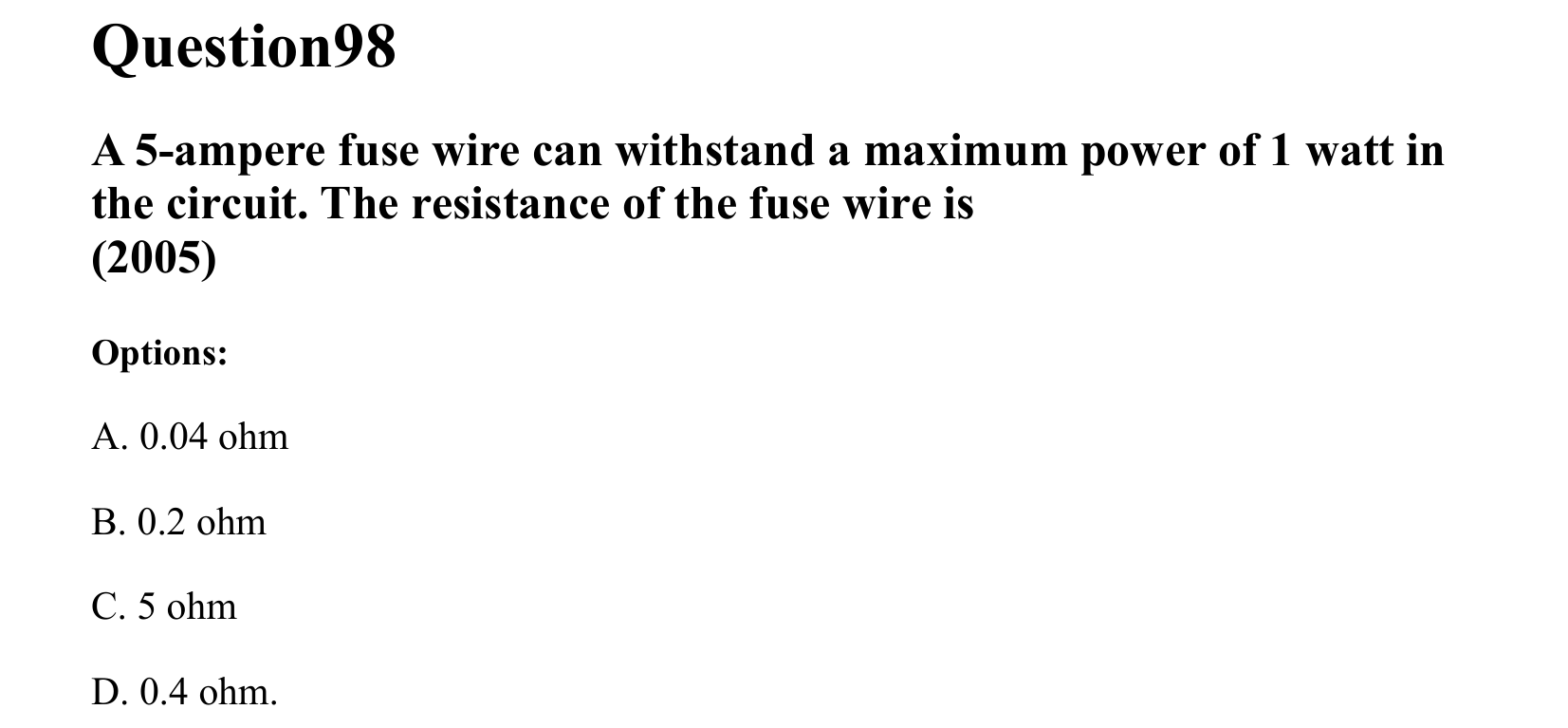 Current Electricity question 98