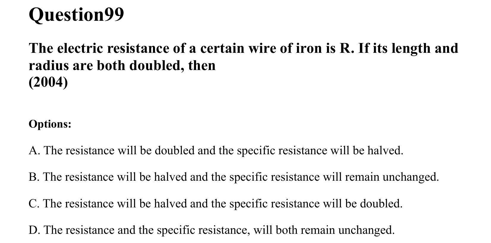 Current Electricity question 99