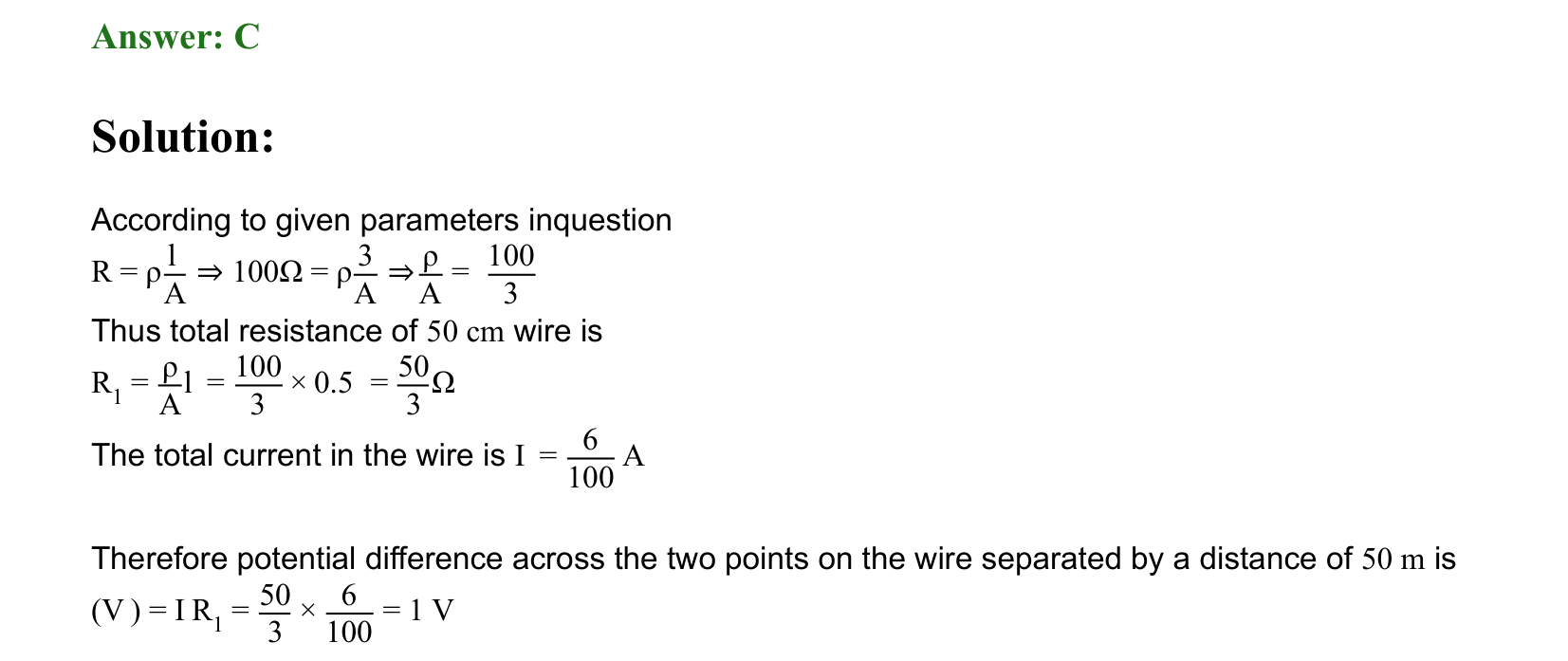 Current Electricity solution 102
