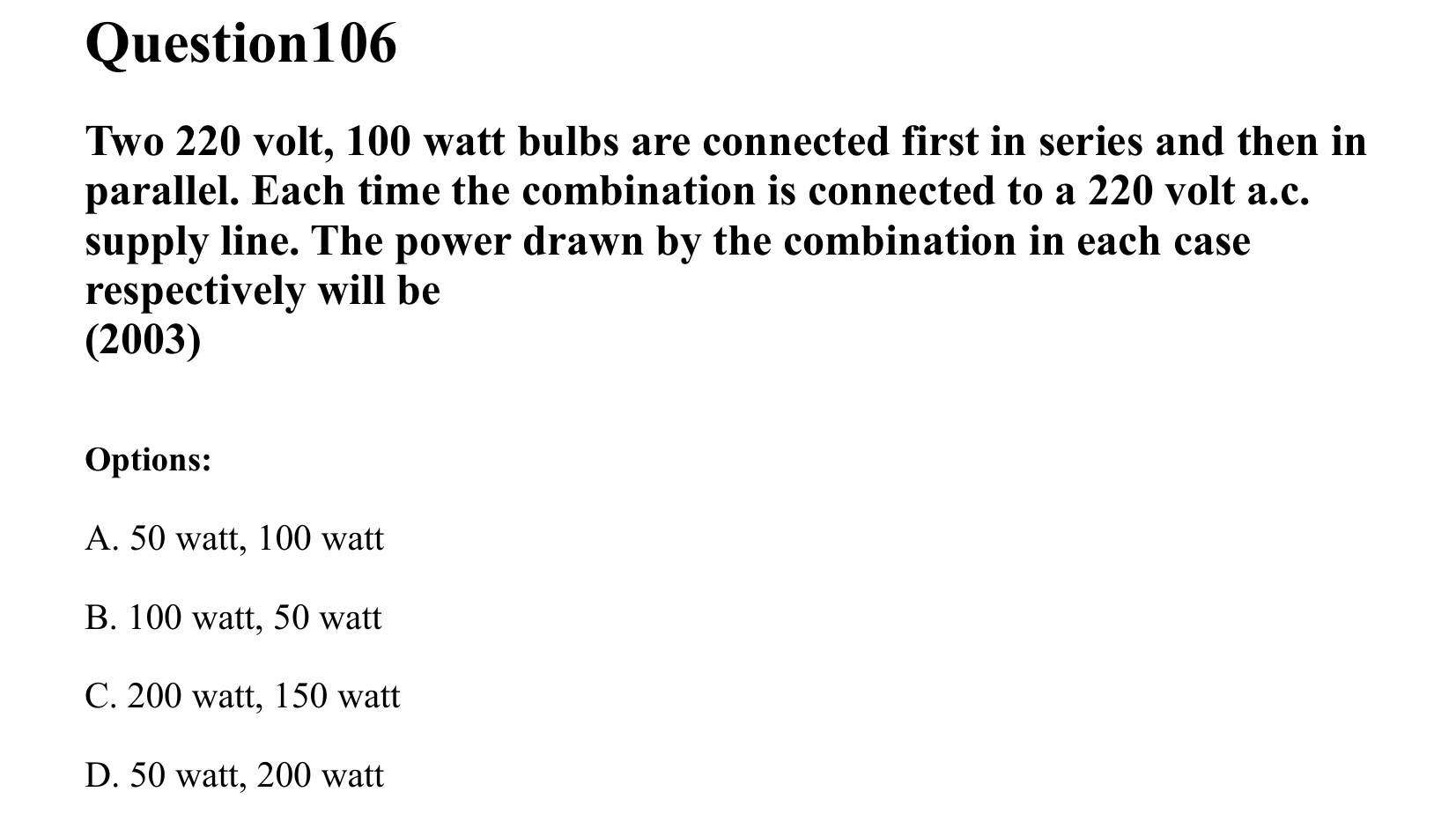Current Electricity question 106