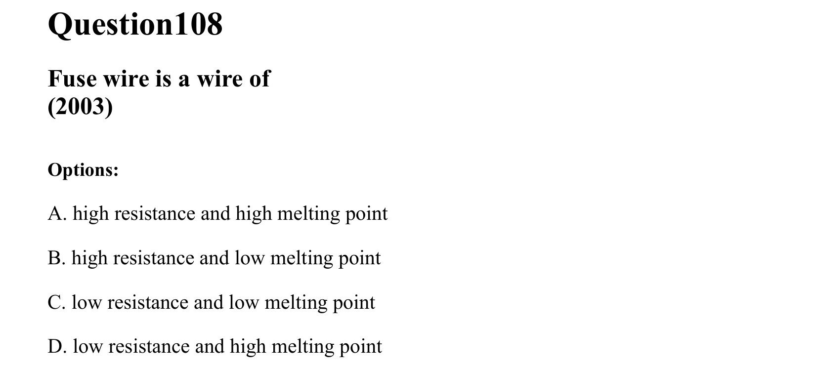 Current Electricity question 108