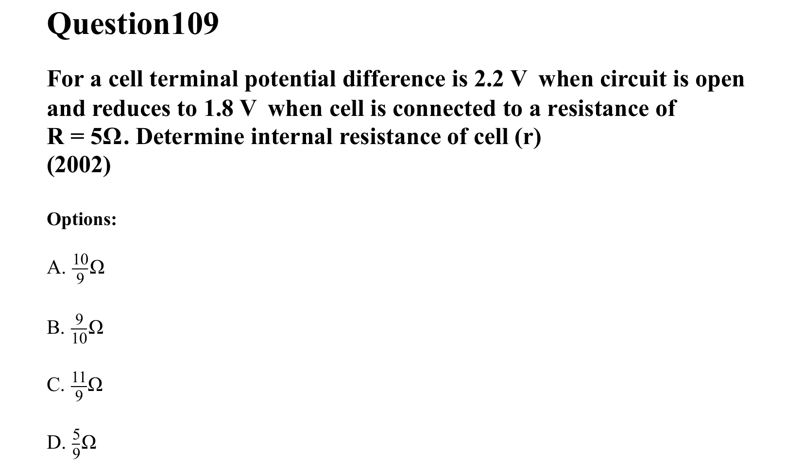 Current Electricity question 109