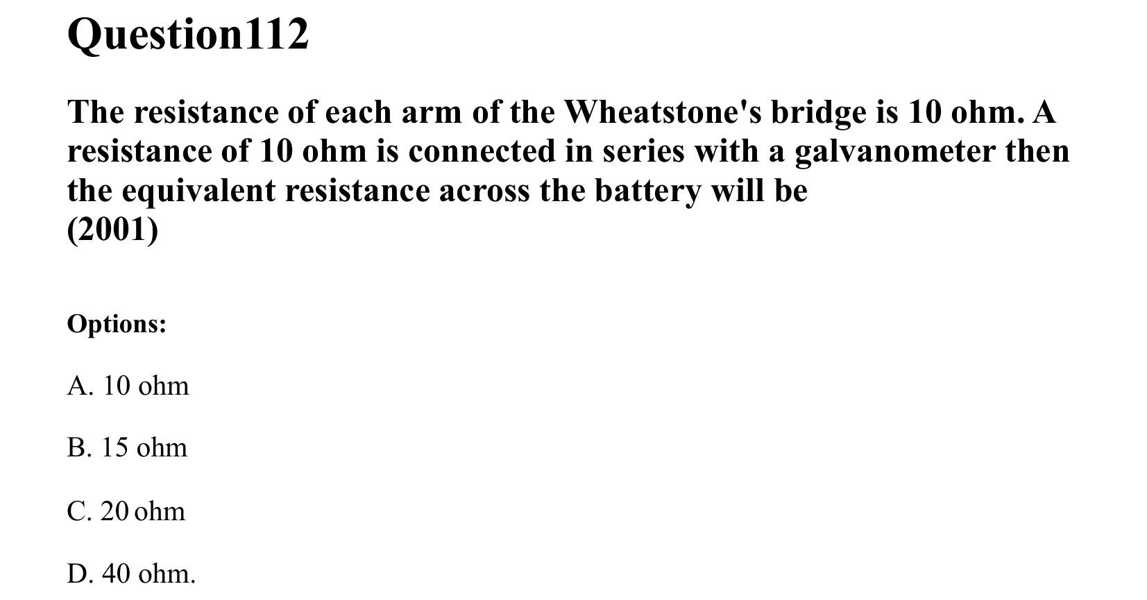 Current Electricity question 112